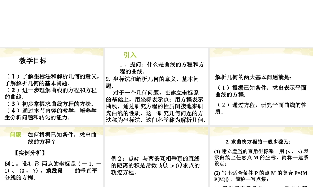 高二数学 212求曲线的方程 课件