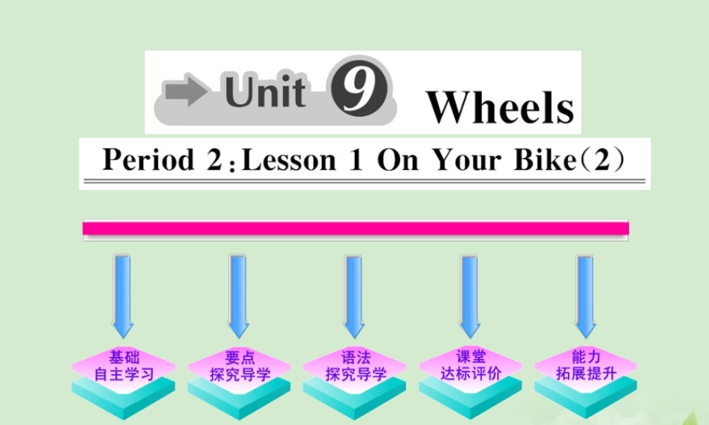 高中英语课时讲练通 Unit9 Wheels Period 2课件 北师大版必修3 课件