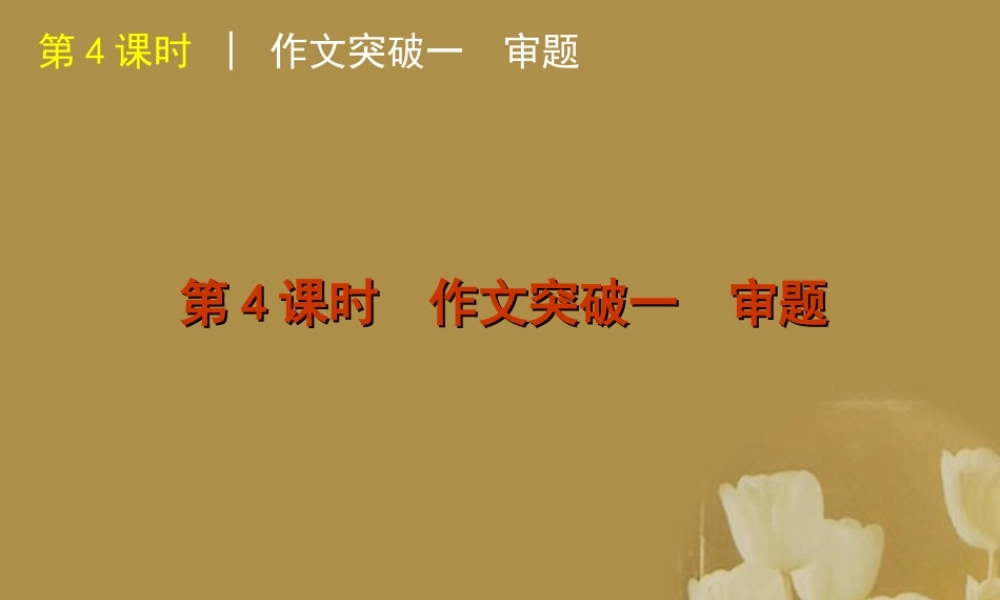 湖南省高考语文二轮复习 第4课时 作文突破一审题精品课件