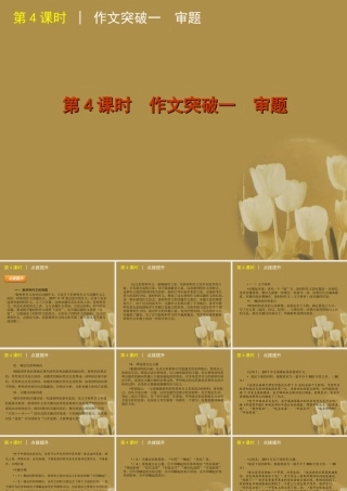 湖南省高考语文二轮复习 第4课时 作文突破一审题精品课件