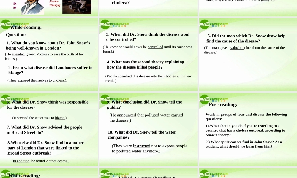 高中英语 Unit1 Great Scientists课件2 新人教版必修5 课件