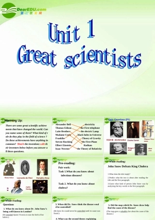 高中英语 Unit1 Great Scientists课件2 新人教版必修5 课件