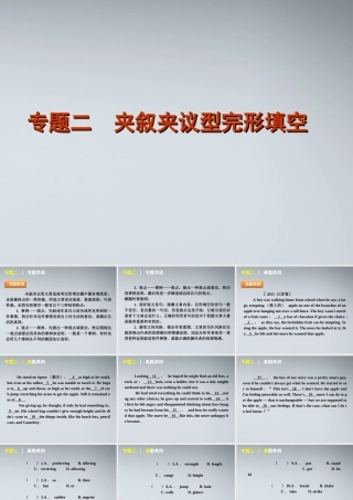 高考英语二轮复习 第2模块 完形填空 专题2 夹叙夹议型完形填空精品课件 大纲人教版 课件