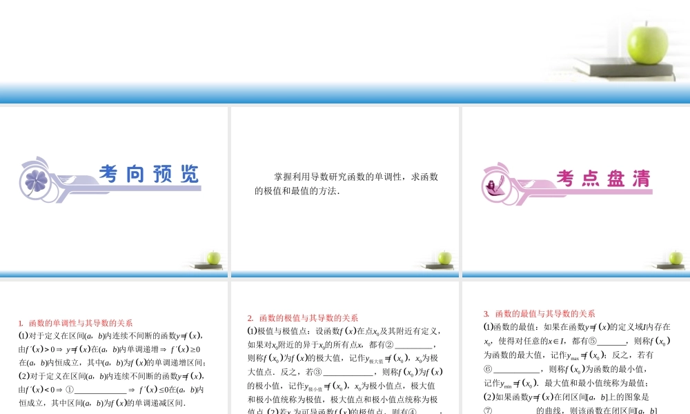 高考数学第一轮总复习 第16讲 导数在函数中的应用课件 文 (湖南专版)  课件