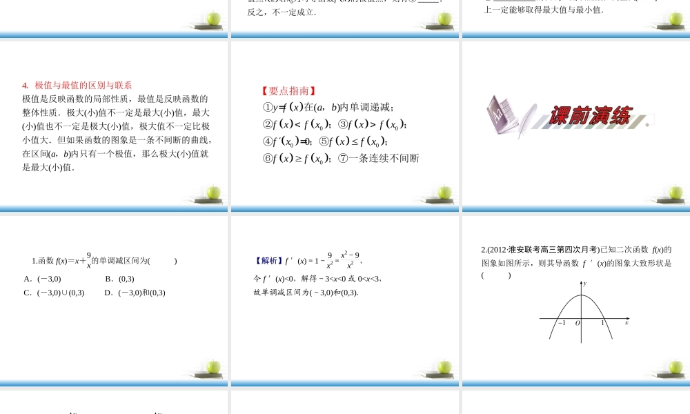 高考数学第一轮总复习 第16讲 导数在函数中的应用课件 文 (湖南专版)  课件