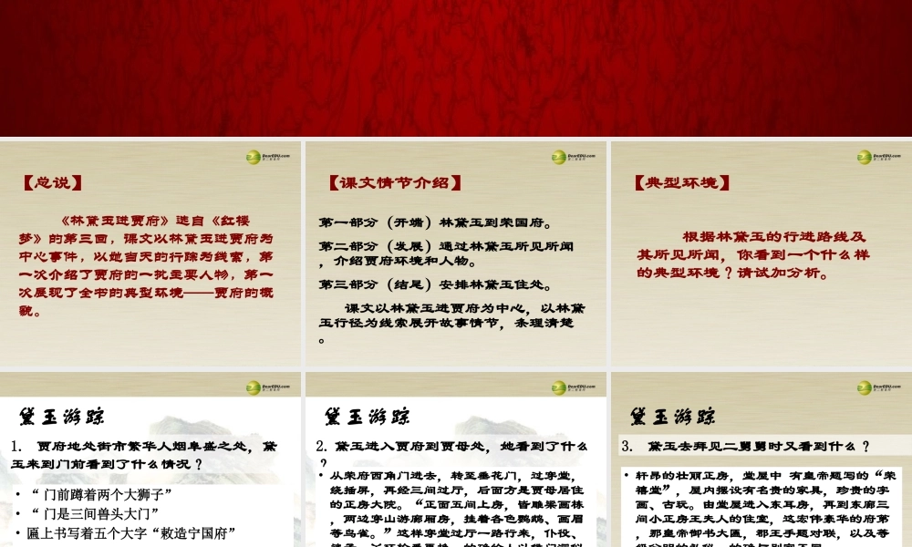 高中语文 林黛玉进贾府共3课时课件 新人教版必修3 课件