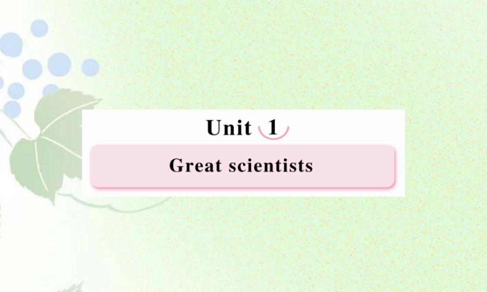 高中英语 Unit1 Great Scientists Using Language课件 新人教版必修5 课件