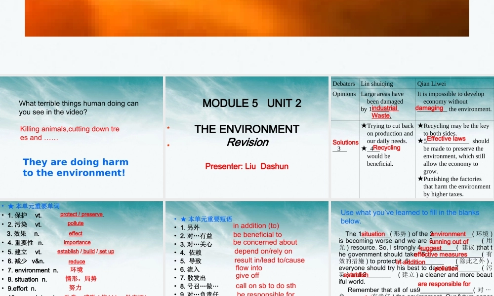 高中英语 M5 Unit 2 Revision 课件 新人教版必修1 课件