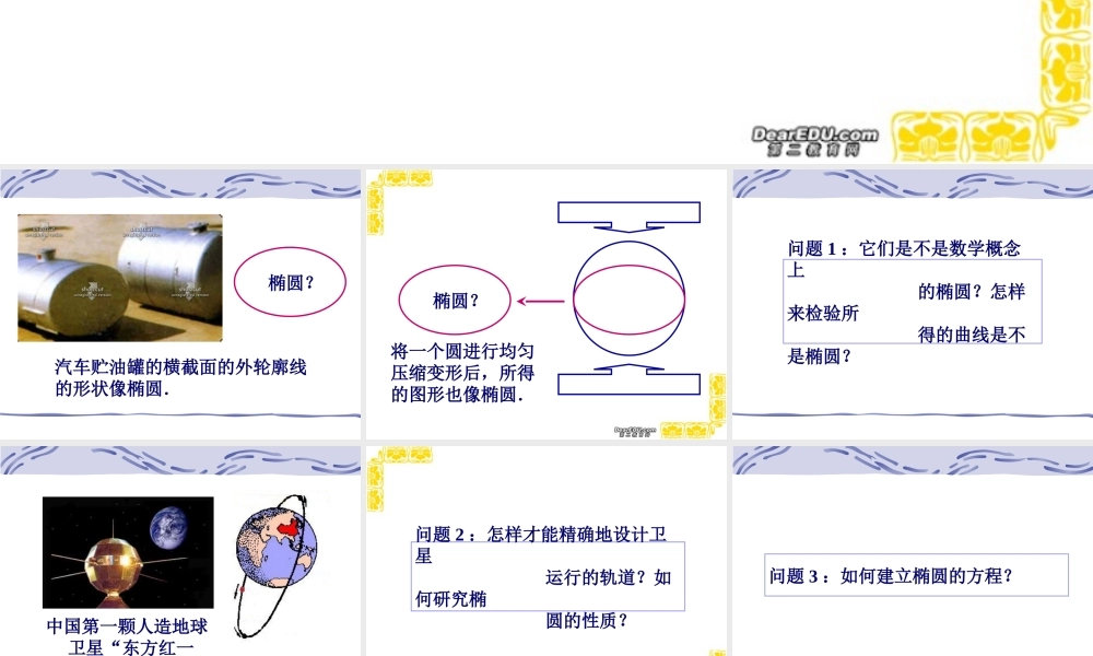椭圆的标准方程江苏省青年教师评优课件5 苏教版 课件