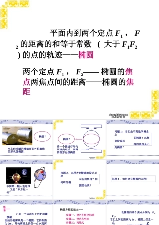 椭圆的标准方程江苏省青年教师评优课件5 苏教版 课件