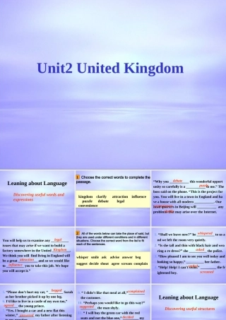 高中英语必修5 Unit2 Learning about language课件