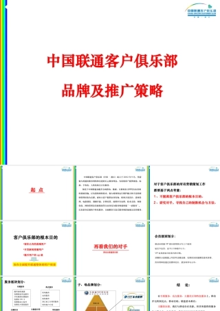 中国联通客户俱乐部VIP客户品牌策划及营销推广策略