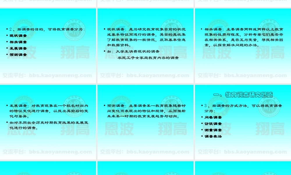 教育研究方法之教育调查法