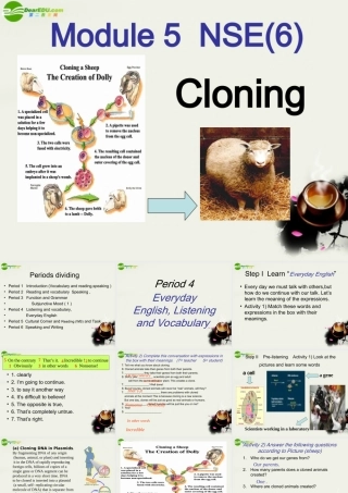 高中英语 Module5(Cloning)Listening,Spenking and Writin课件1 外研版选修6 课件