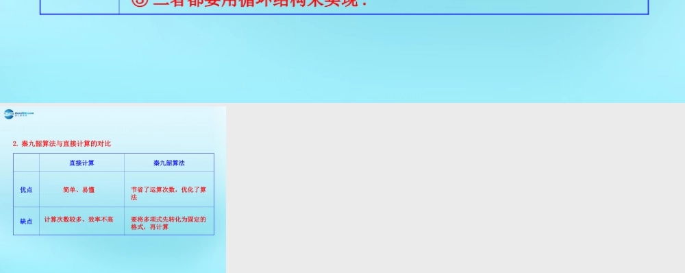 高中数学 13 算法案例知识表格素材 新人教版必修3 素材