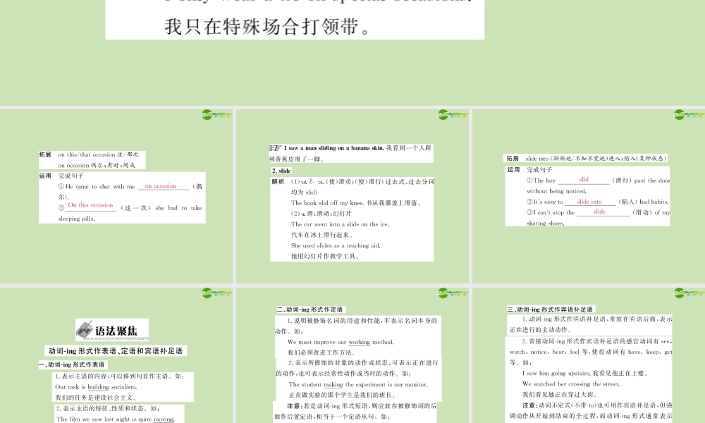 高中英语 Unit3 Section Ⅱ Learning about Language 配套课件 新人教版必修4 课件