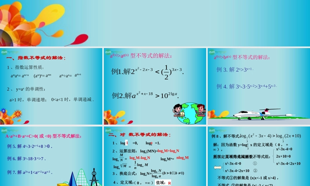 高三数学 数学不等式的解法二复习课件 新人教A版  课件