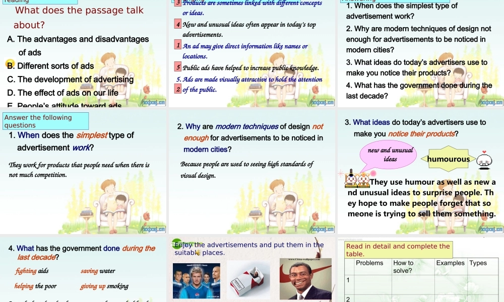 高中英语 Unit11 Lesson 3 The Advertising Game-Period One课件 北师大版必修4 课件