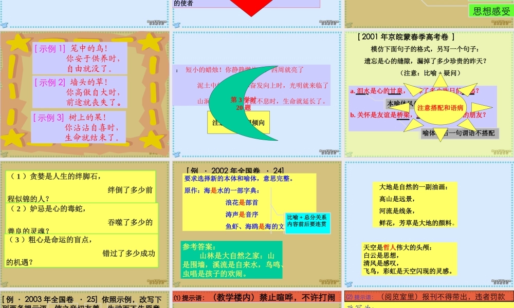高考语文句式仿用课件 新课标 人教版 课件