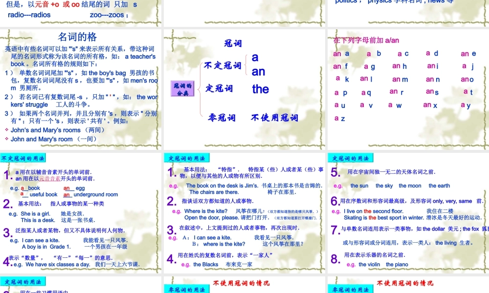 高考英语一轮语法总复习所有词类部分精品课件