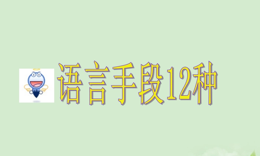 高考英语 专题解析写作基础 语言手段12种课件
