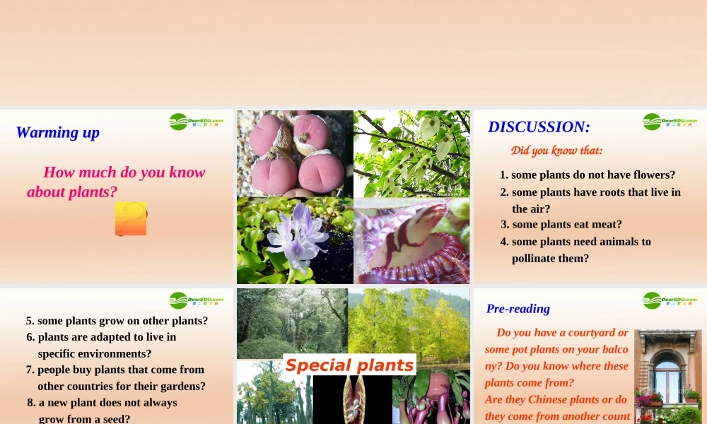 高中英语 Unit4Exploring plants-Reading课件 新人教选修9 课件