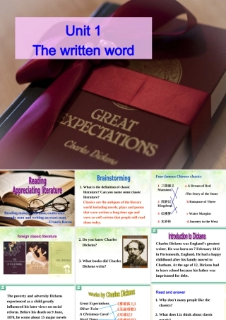 Reading(3)：Appreciatingliterature