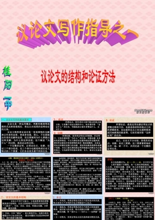 议论文写作指导 议论文的结构和论证方法 人教版 素材