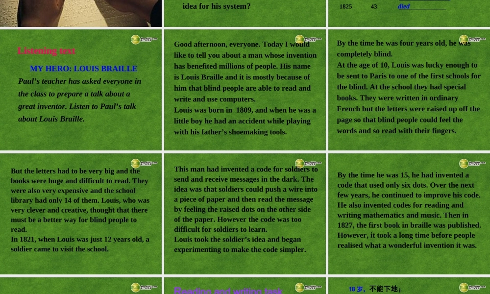 高中英语 Reading aand writing课件