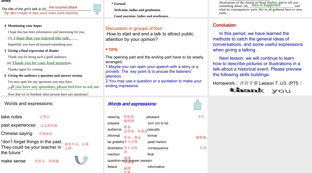 高中英语Unit 3 Back to the past--task 2ppt 课件