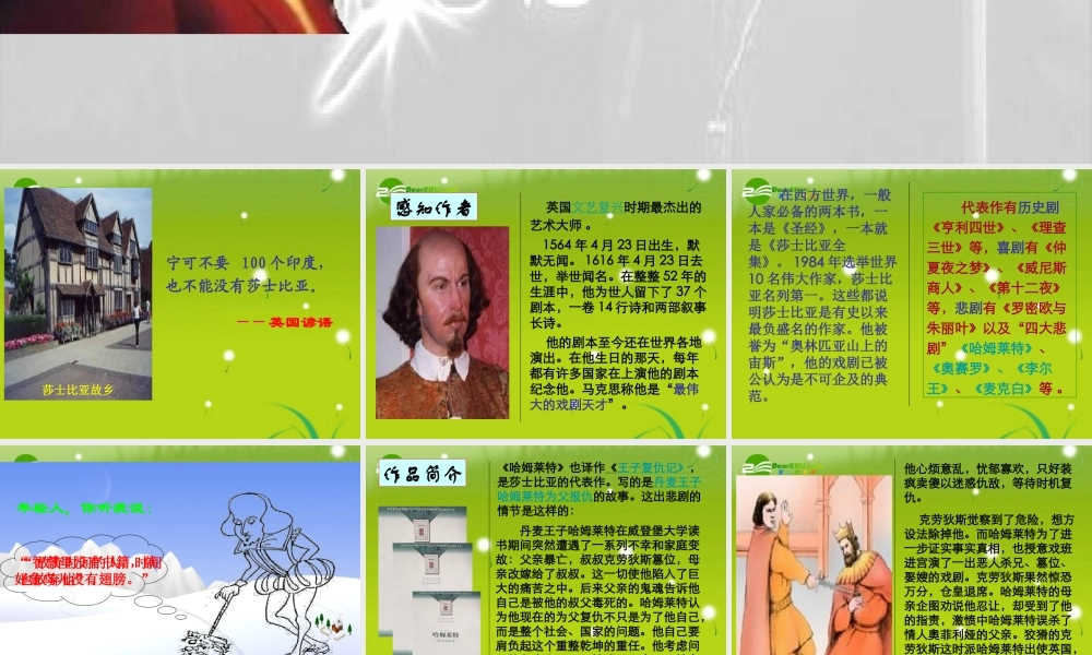 高中语文(哈姆莱特)课件1 沪教版第六册 课件