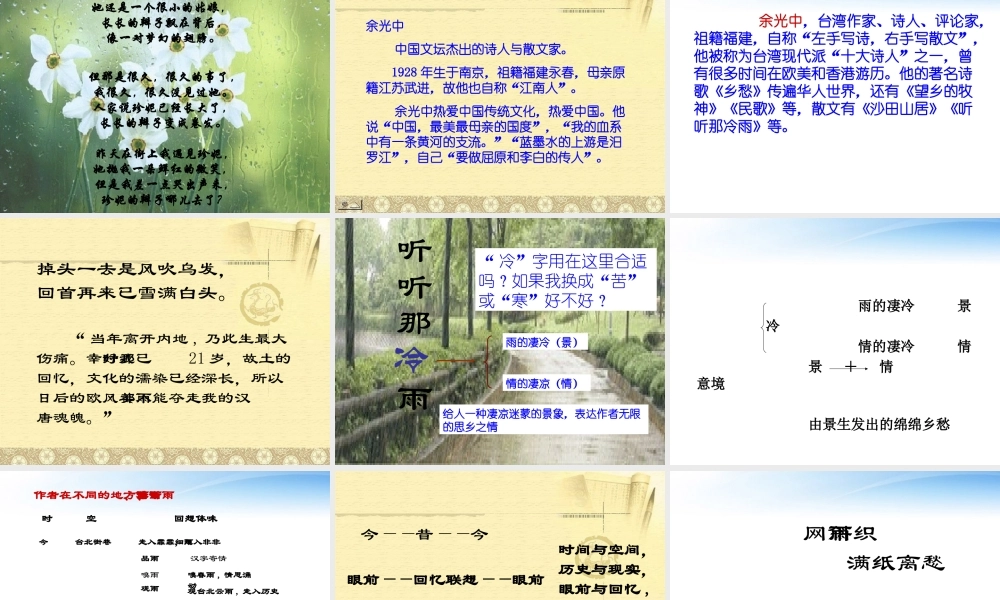 高中语文(听听那冷雨)课件 鲁教版必修1 课件
