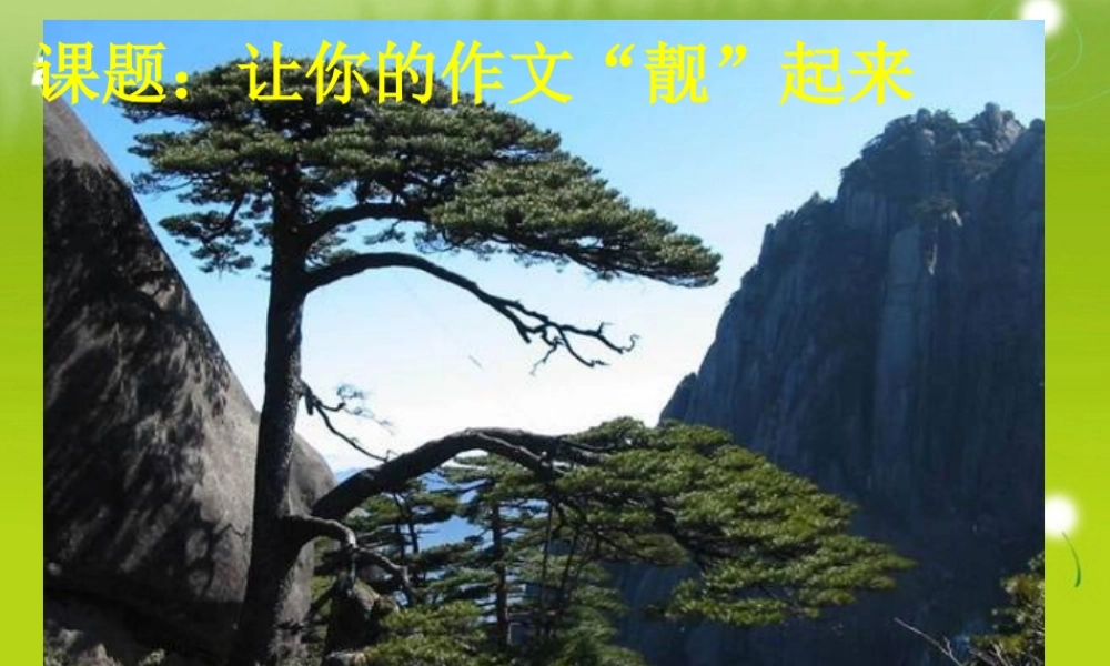 高考语文 让你的作文 靓 起来精品课件