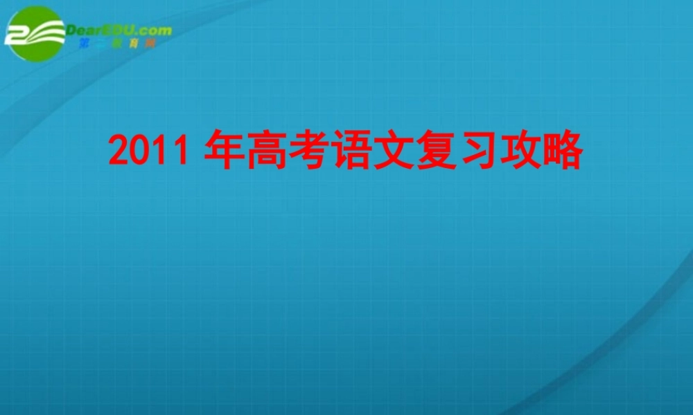 高考语文 复习攻略课件 新人教版 课件