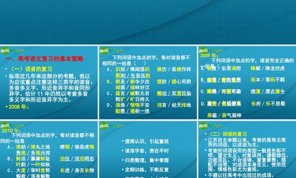 高考语文 复习攻略课件 新人教版 课件