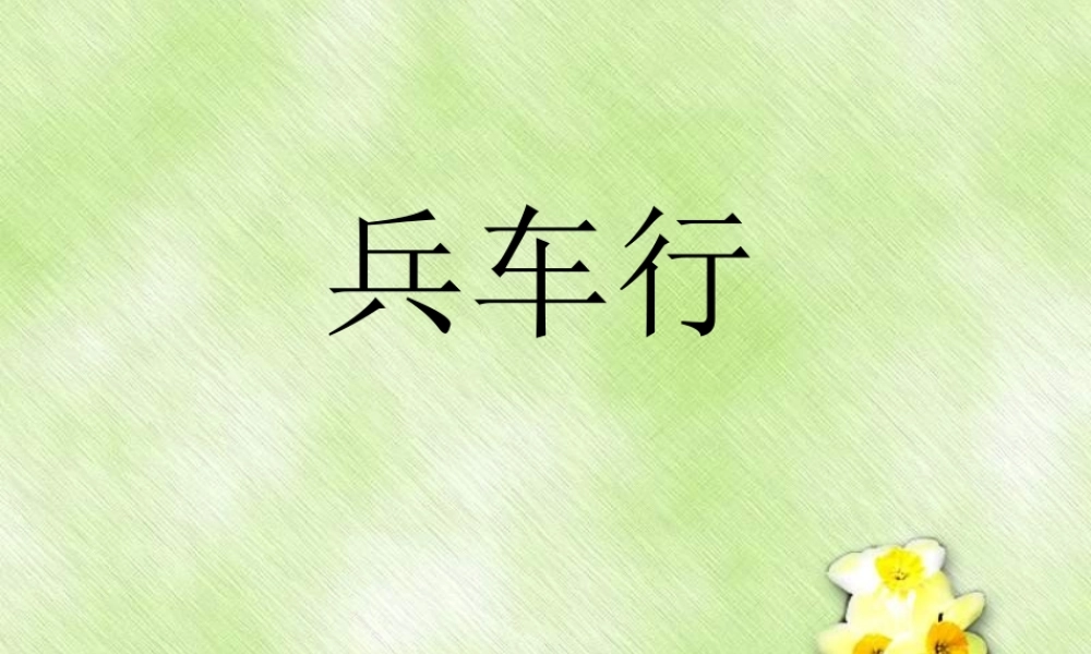 高中语文第五册兵车行ppt1 课件