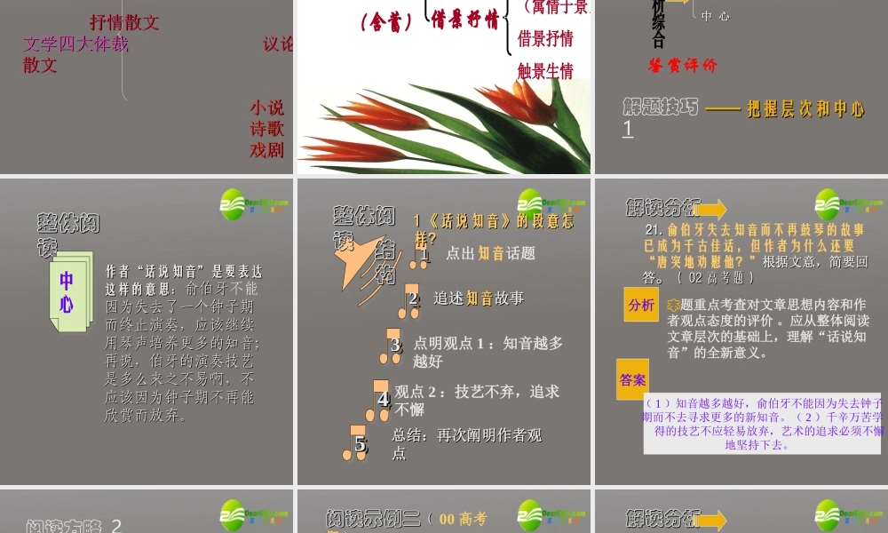 高考语文一轮复习散文阅读方略课件 新人教版 课件