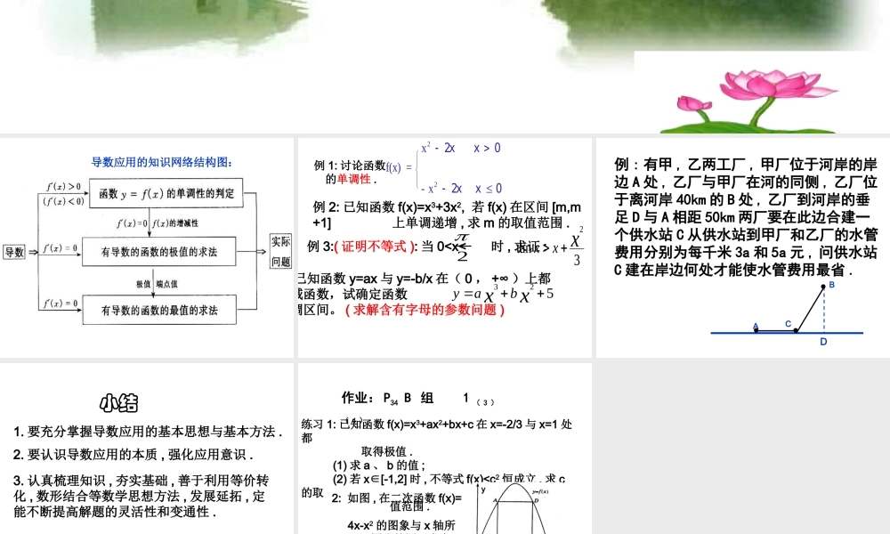 高中数学 导数的应用习题课课件 新人教A版选修2-2 课件