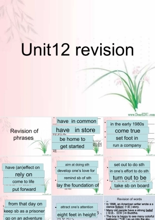 江苏地区高二英语学Unit12复习课件 人教版 课件