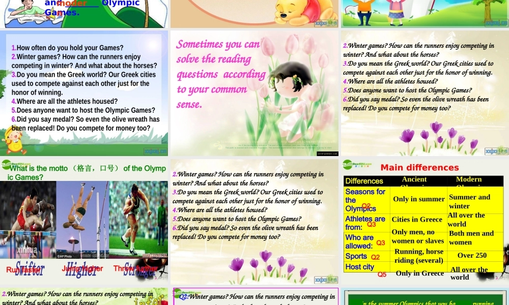 高中英语评优课资料1 Unit2 The Olympic Games课件