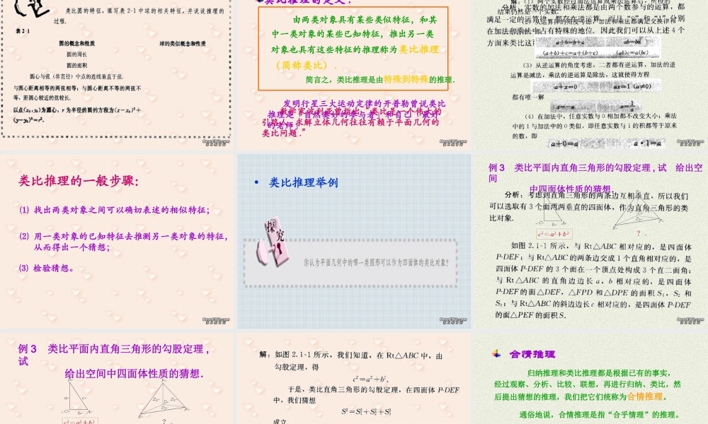 高二数学选修2-2 合情推理课件 新课标 课件