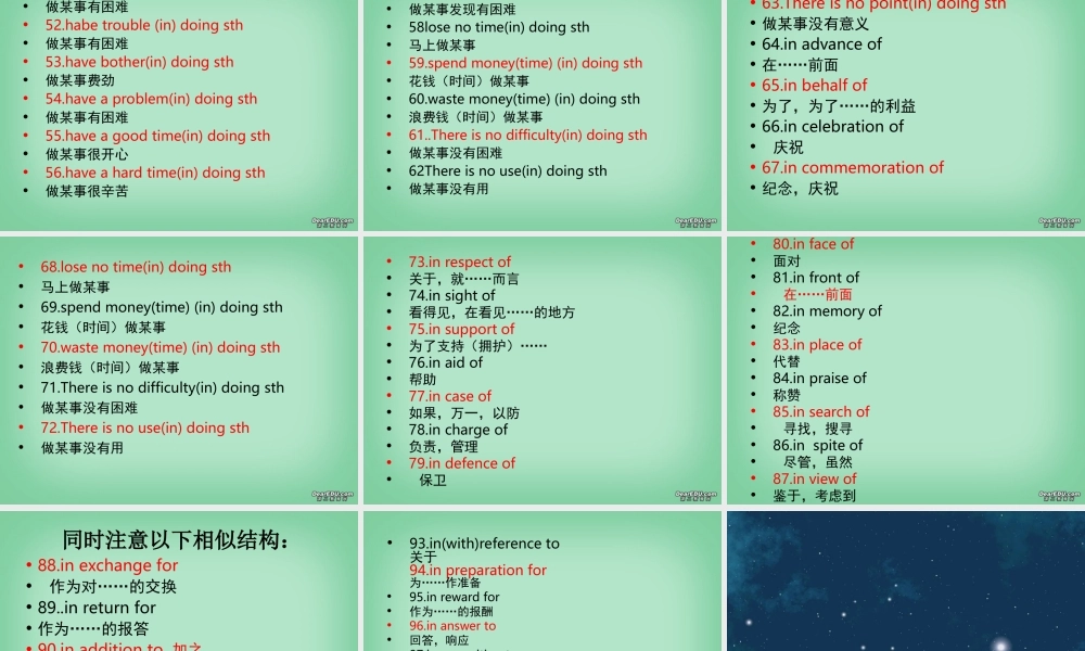 高考英语重点词组100个练习课件 新课标 人教版 课件