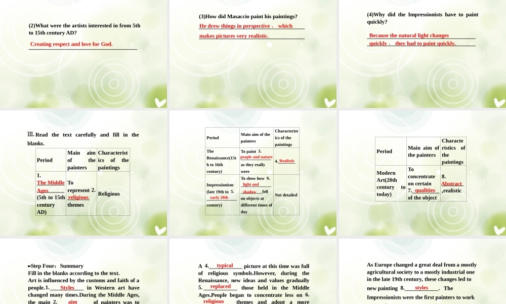 高中英语 Unit1 SectionⅠ Warming Up & Reading Preparing精品课件 新人教版选修6 课件