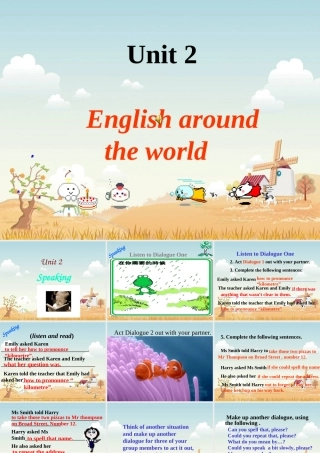 高中英语第一册Unit2 English around the world--Speakingppt课件