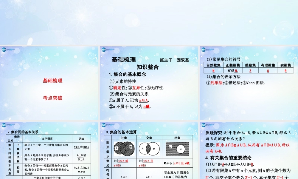 高考数学一轮复习 第1篇 第1节 集合课件 文 新人教版 课件