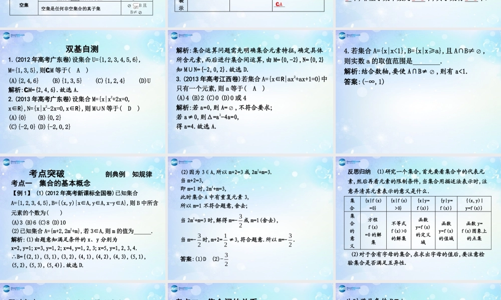 高考数学一轮复习 第1篇 第1节 集合课件 文 新人教版 课件