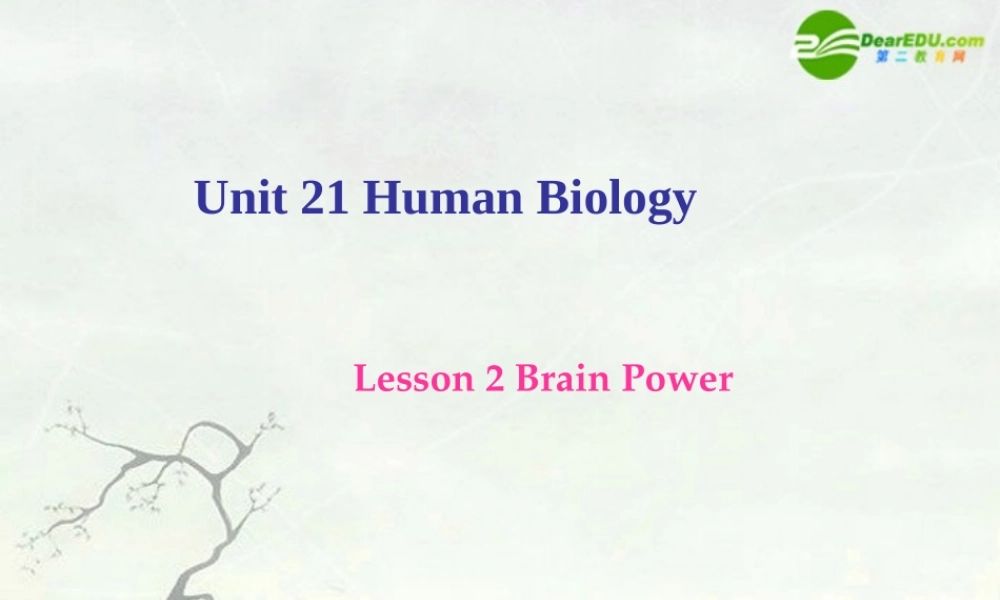 高中英语 Unit21 lesson2 brain power课件 北师大版选修7 课件