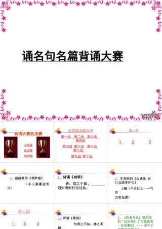 诵名句名篇背诵大赛 课件