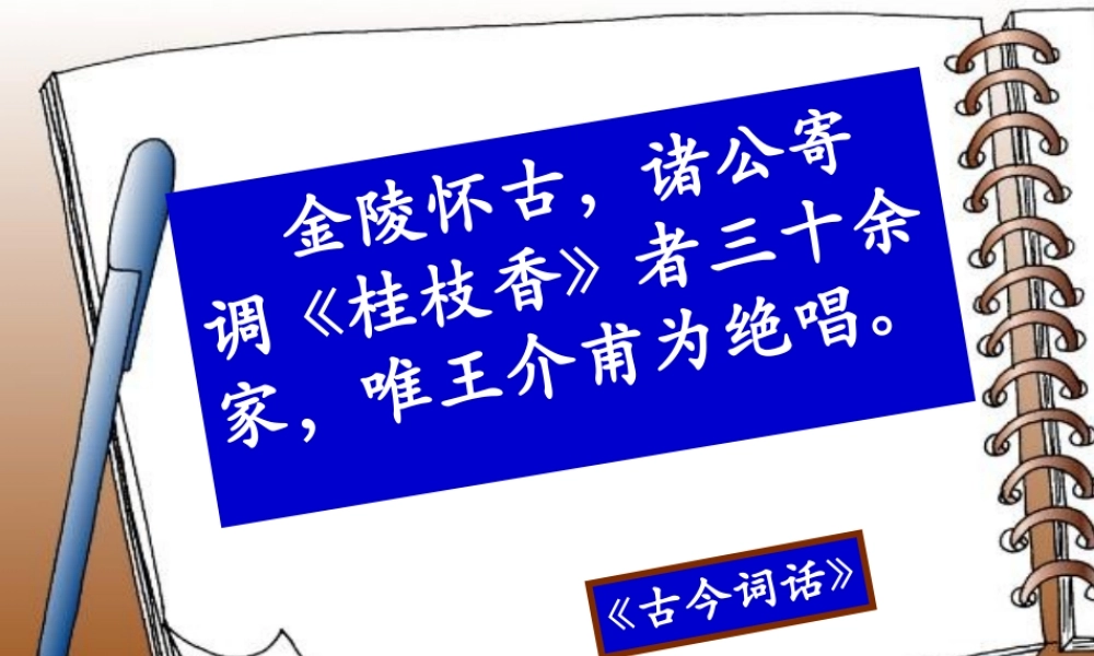 高中语文(桂枝香 金陵怀古)课件 大纲人教版 课件
