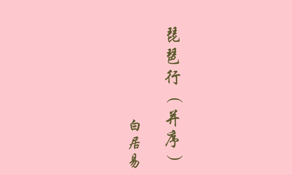 高中语文琵琶行课件1
